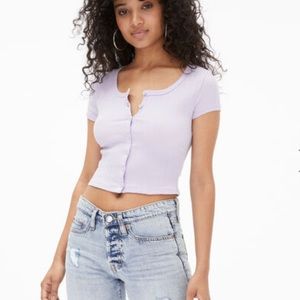Aeropostal the og tee collection lilac size small front button